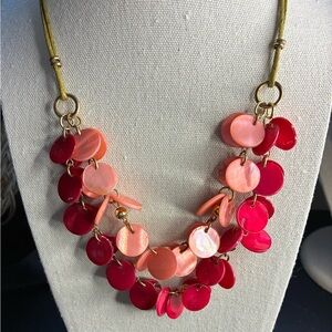Bold Pink and Red Disc Necklace